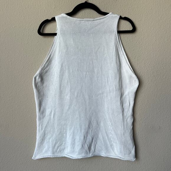 Etro Milano White Knit Tank Top Size IT 48 - Picture 3 of 4